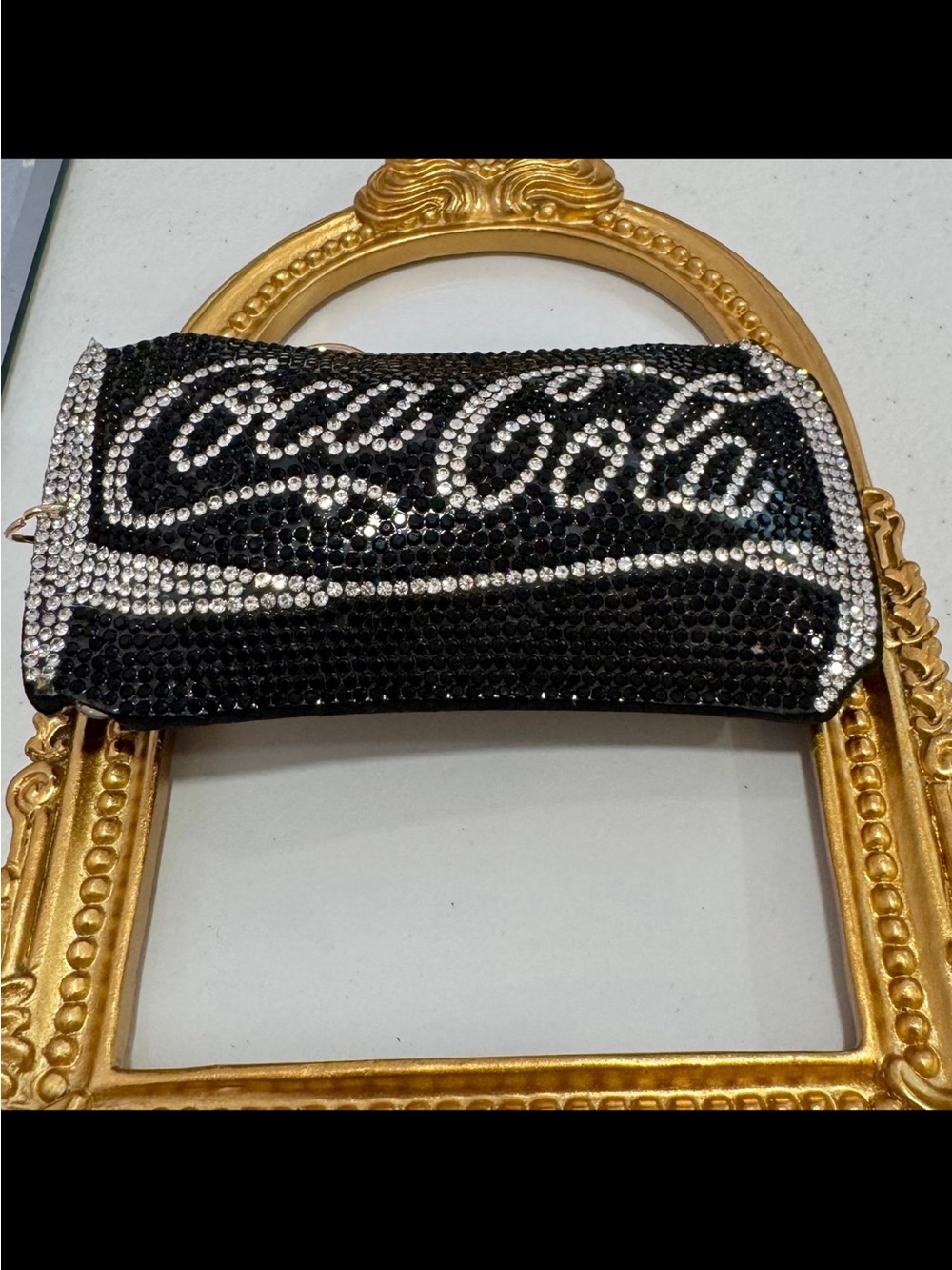 New Coca Cola Black Rhinestone Keychain - Picture 2 of 6